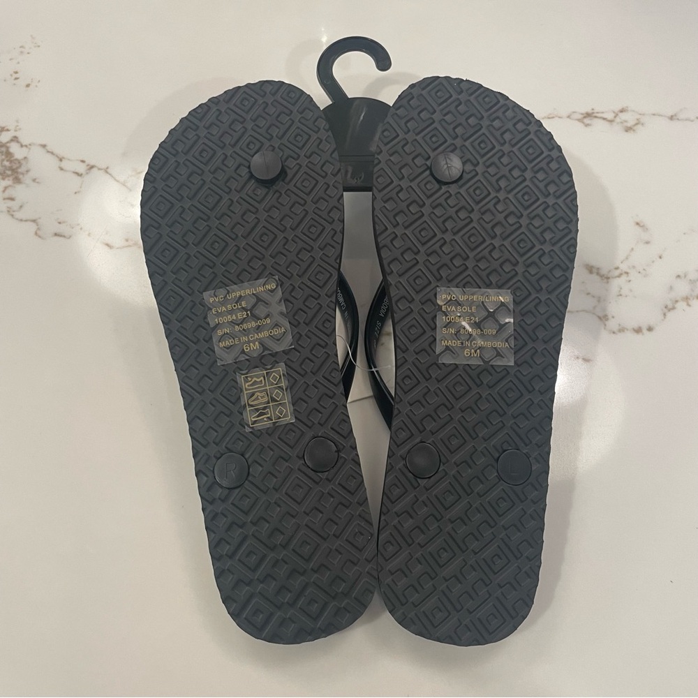Tory Burch Shoes | NEW Black Brown Animal Leopard Print Thin Flip-Flop US Sz 6 - Picture 8 of 10